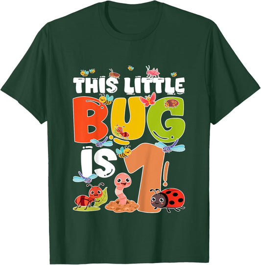 1st Bug Birthday One Year Old Bugs Birthday Insects T-Shirt - T-Shirt | Forest