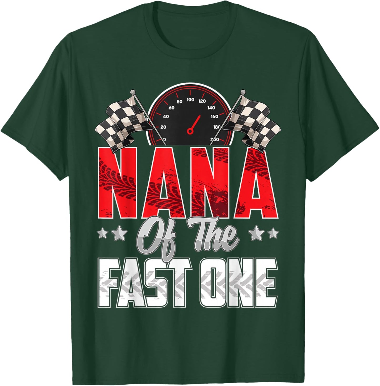 1 year old racing car fast one birthday 1st Family Nana T-Shirt - T-Shirt | Forest