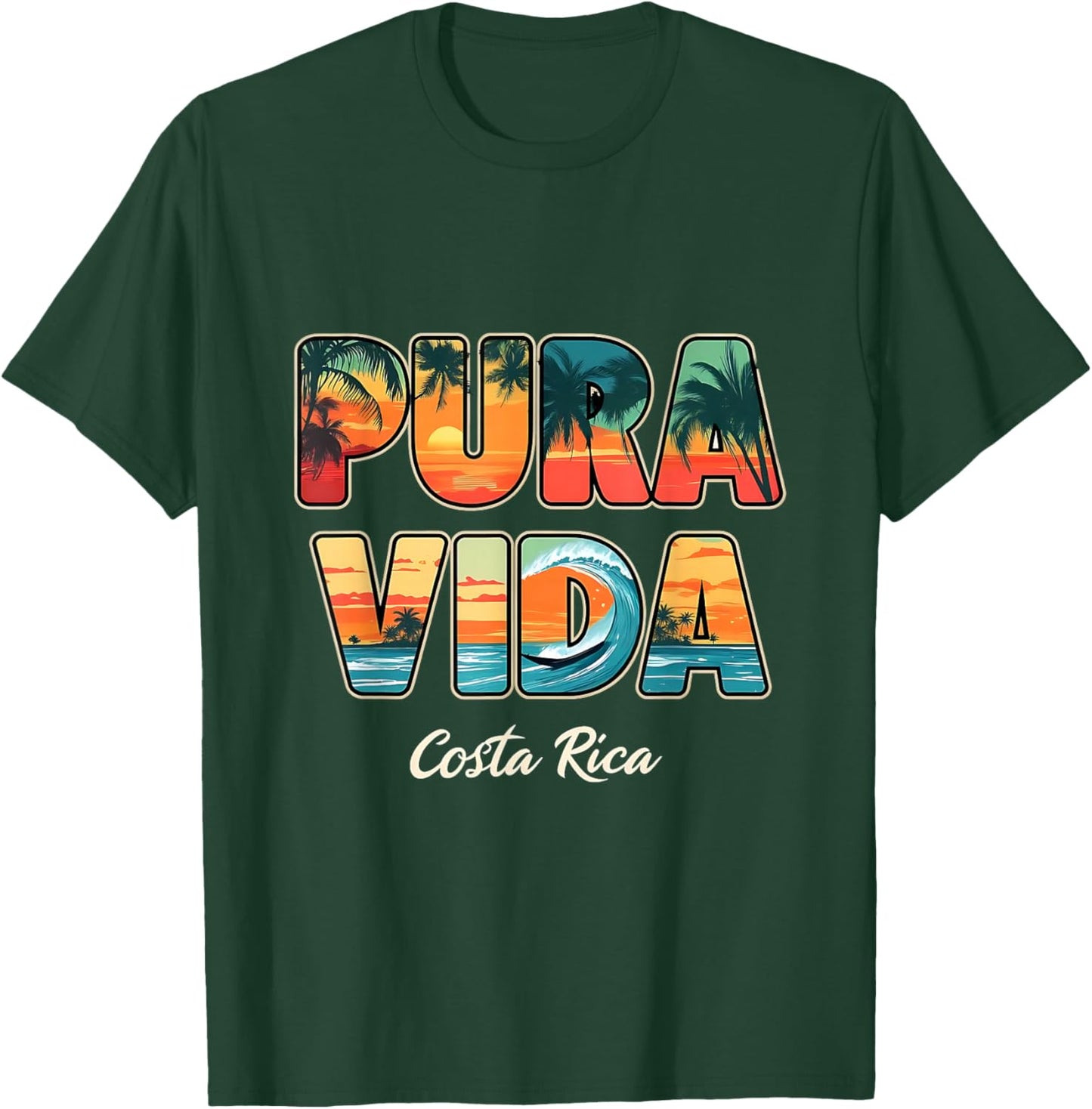 Pura Vida Souvenir 2026 Central America Travel Costa Rica T-Shirt - T-Shirt | Forest