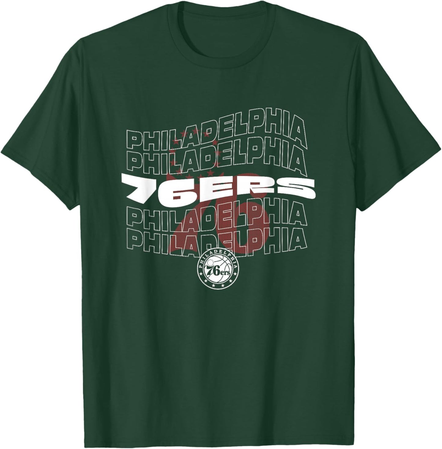 NBA Philadelphia 76ers Wave Outline Team Logo T-Shirt - T-Shirt | Forest