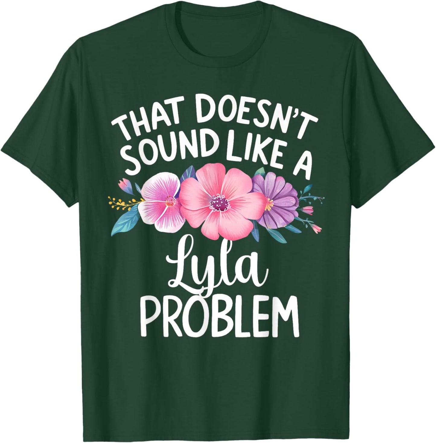 LYLA Personalised Cute Flower Girls LYLA Name T-Shirt - T-Shirt | Forest