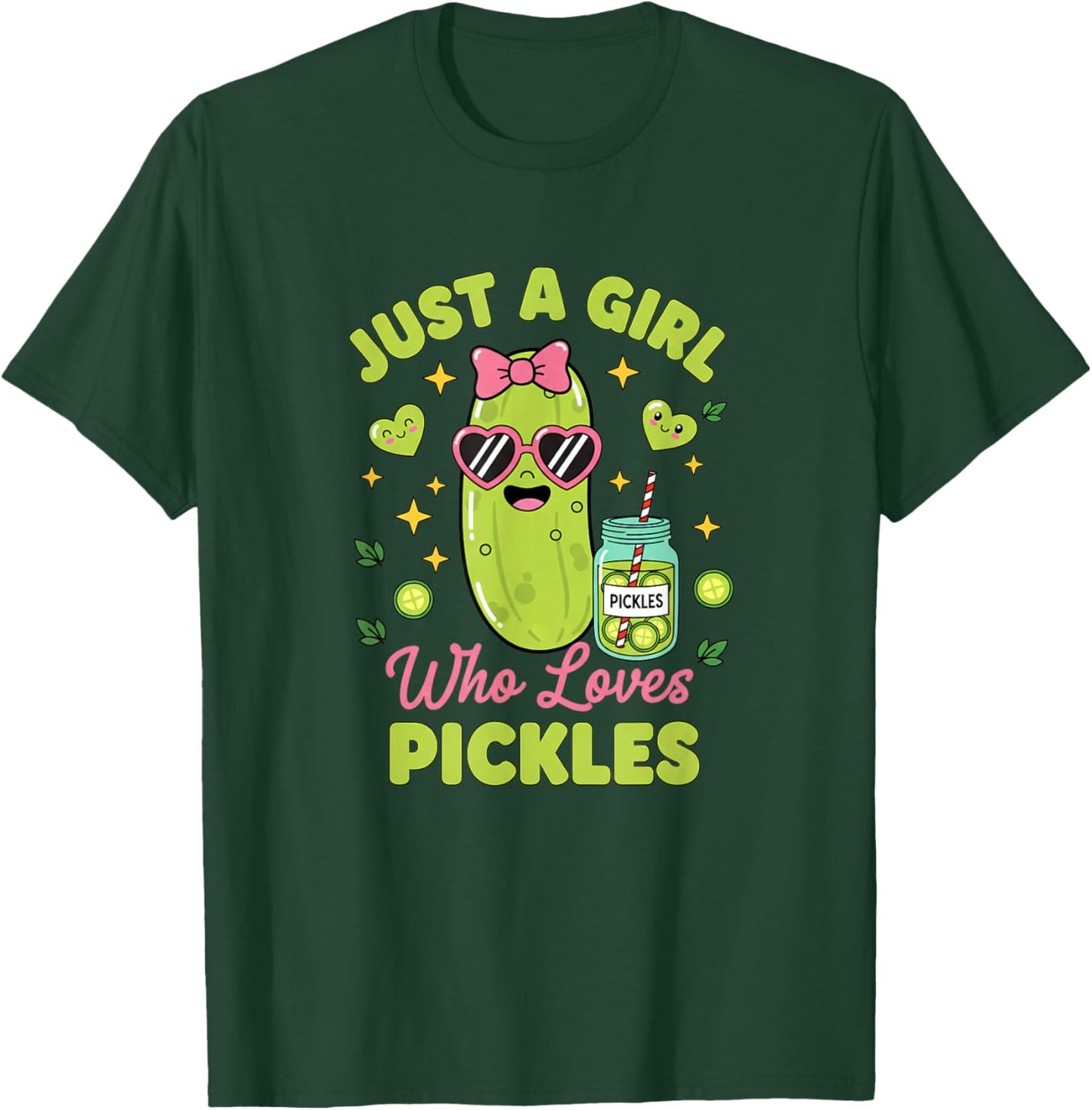 Just A Girl Who Loves Pickles Funny Pickle Lover Women T-Shirt - T-Shirt | Forest
