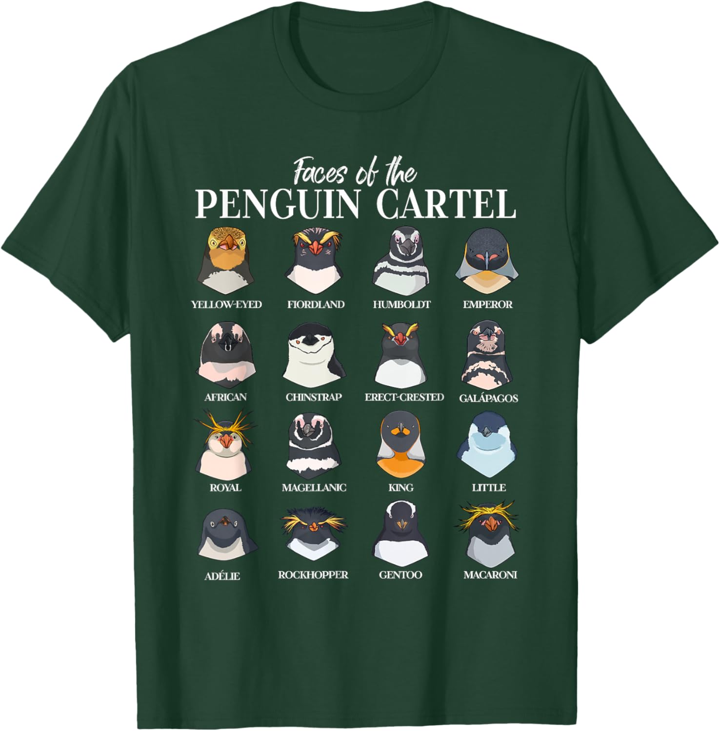 Penguin Cartel - types of penguins T-Shirt - T-Shirt | Forest