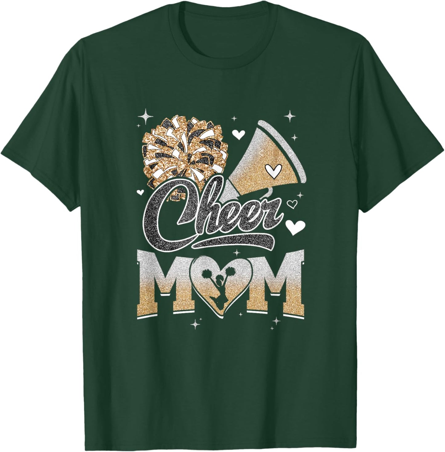 Cheer Mom Cheerleading Football Graphic T-Shirt - T-Shirt | Forest