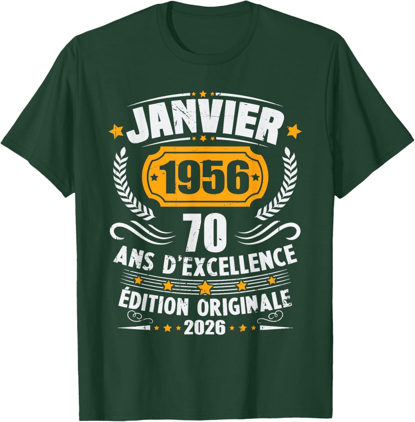 Vintage January 1956 Birthday Gift 70 Years Men T-Shirt - T-Shirt | Forest