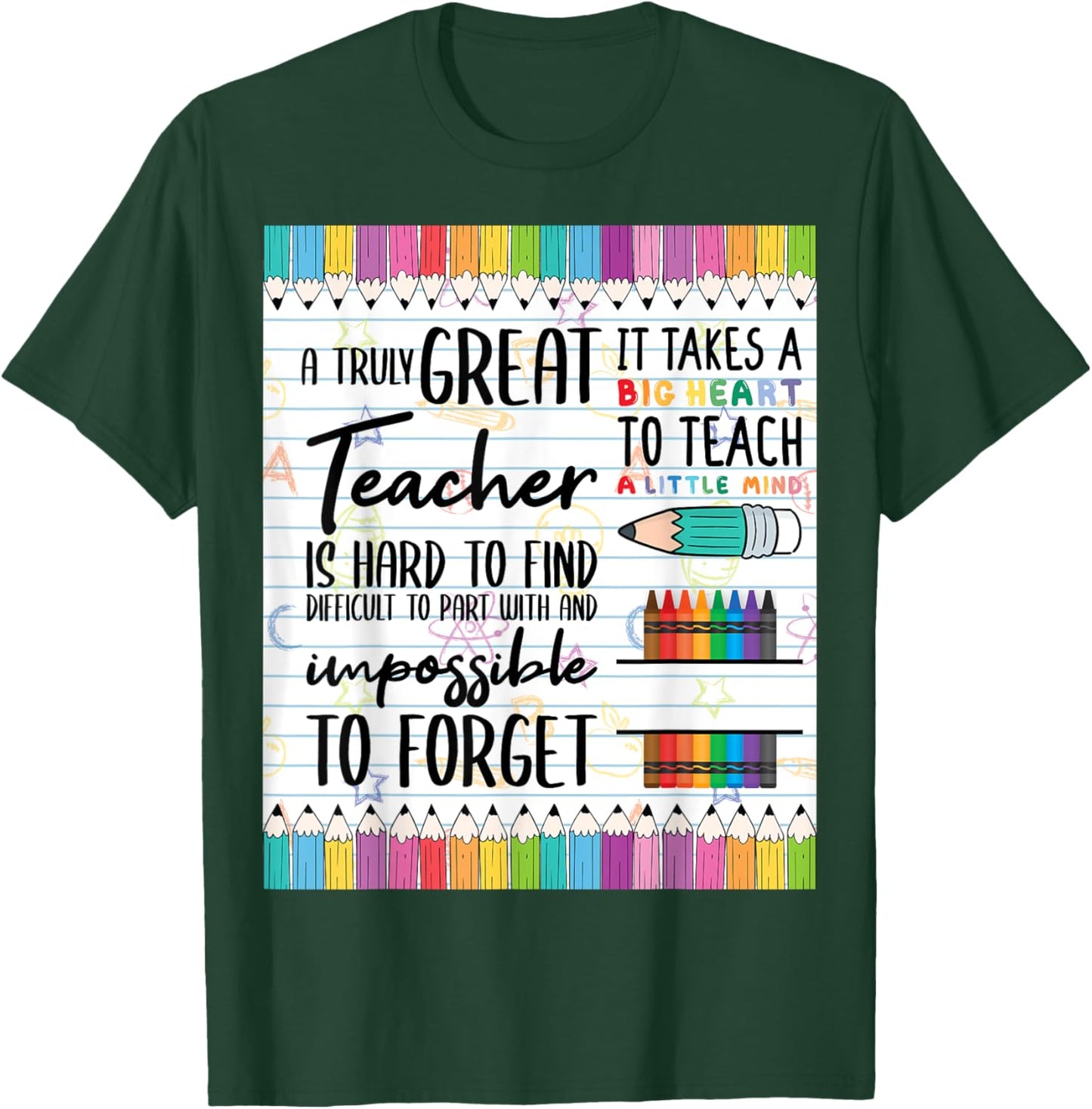 Composition Note Book Line Paper Book Gifts for Teacher T-Shirt - T-Shirt | Forest