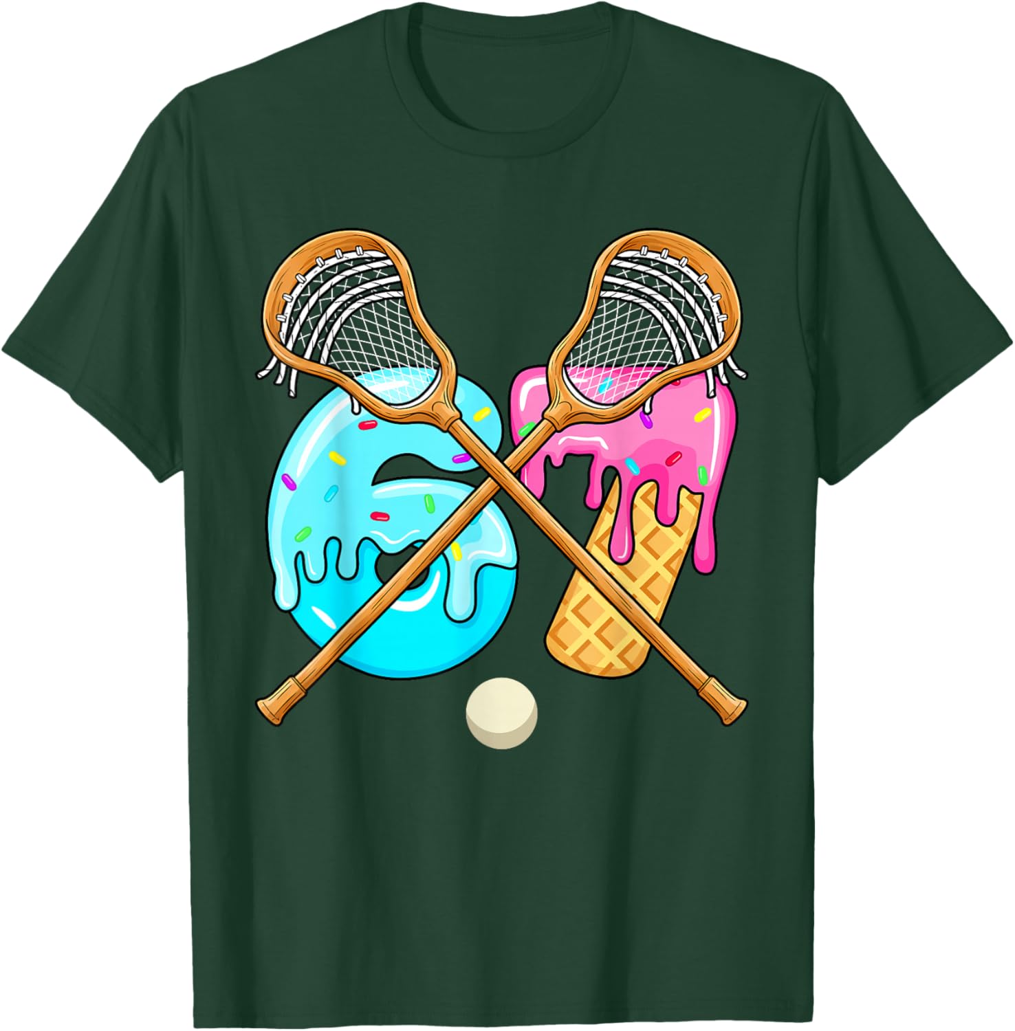 67 Ice Cream Drip Lacrosse Six Seven 6 7 Meme Sport Lover T-Shirt - T-Shirt | Forest