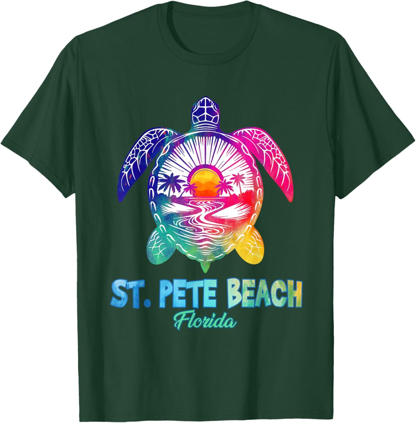 St. Pete Beach Tie Dye Sea Turtle Florida Vacation T-Shirt - T-Shirt | Forest