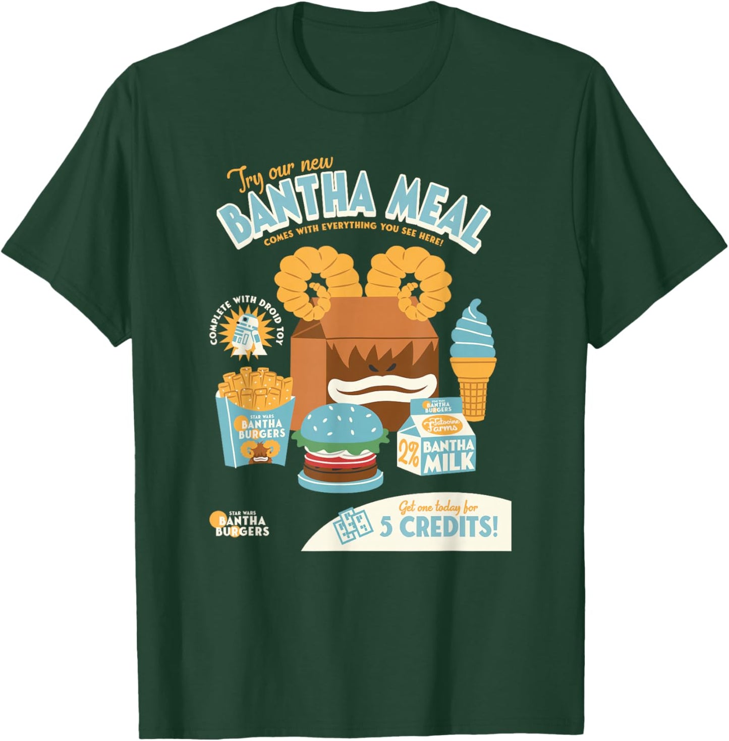 Star Wars Try Our New Bantha Meal Complete With Droid Toy T-Shirt - T-Shirt | Forest