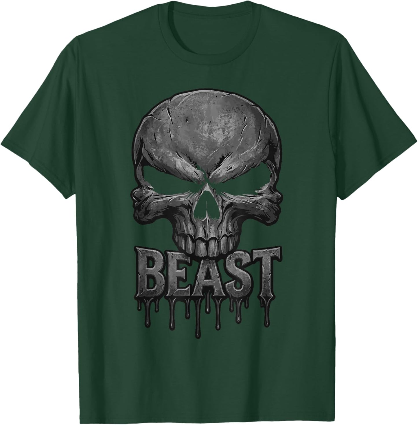 Beast Skull Gym Bodybuilder Men Women T-Shirt - T-Shirt | Forest