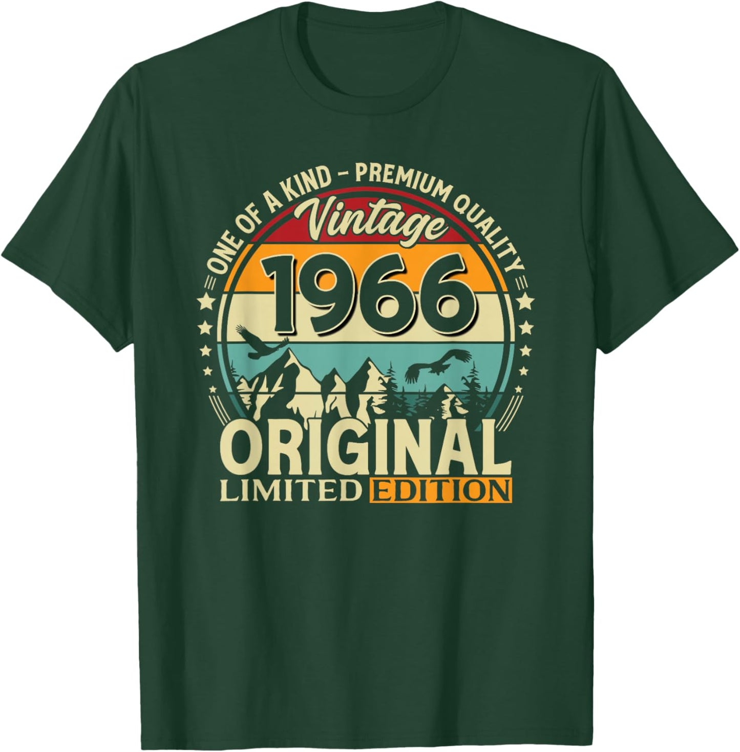 60. Geburtstag Mann Frau Geschenk Vintage Jahrgang 1966 T-Shirt - T-Shirt | Forest