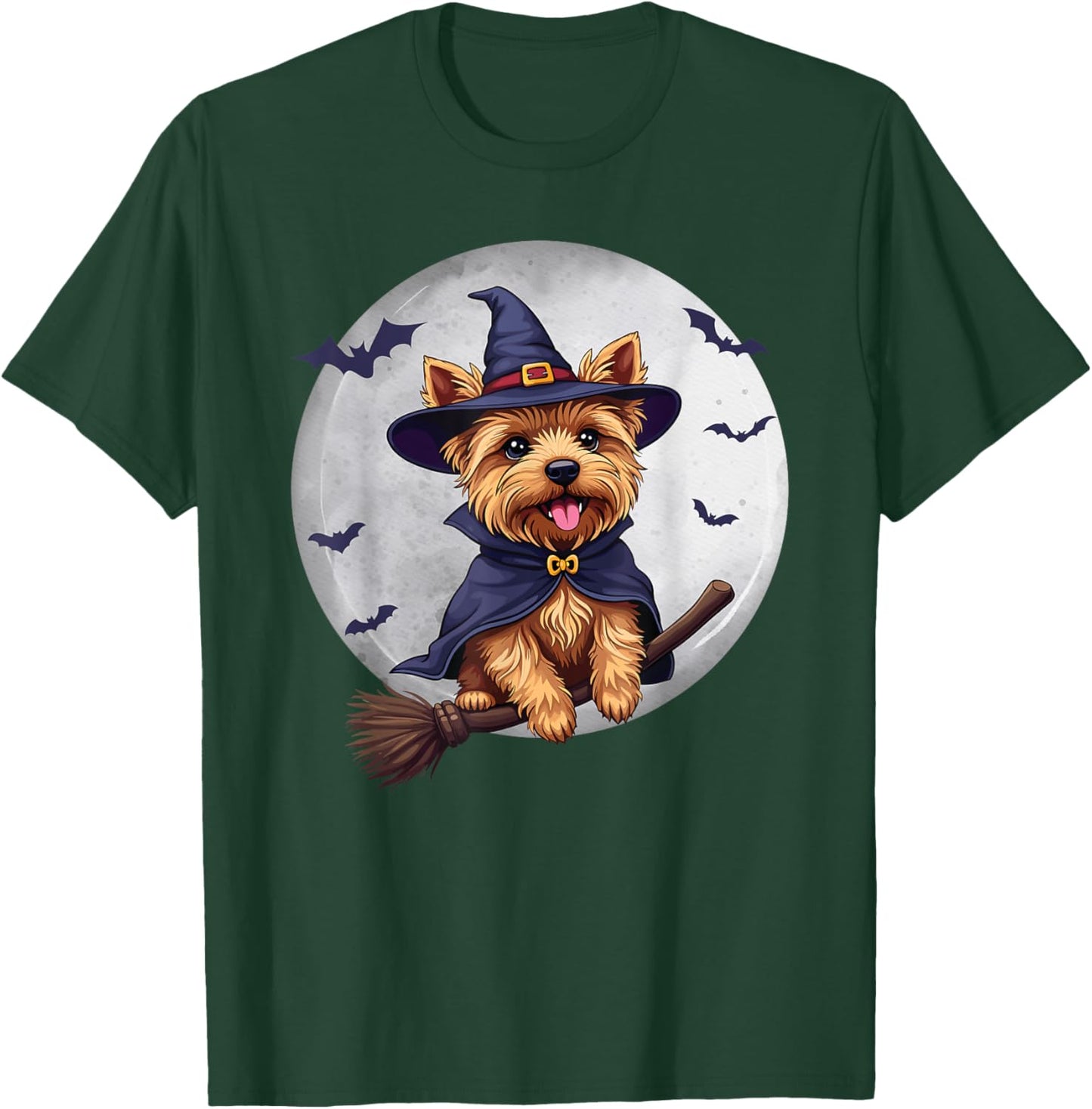 Yorkie Halloween, Yorkie Witch, Halloween Yorkie T-Shirt - T-Shirt | Forest