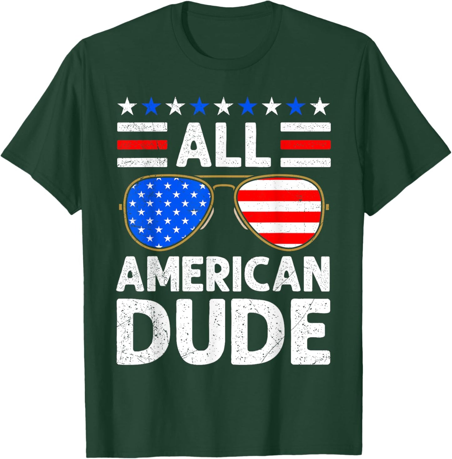 All American Boy Independence Day USA Party Dude Patriots T-Shirt - T-Shirt | Forest