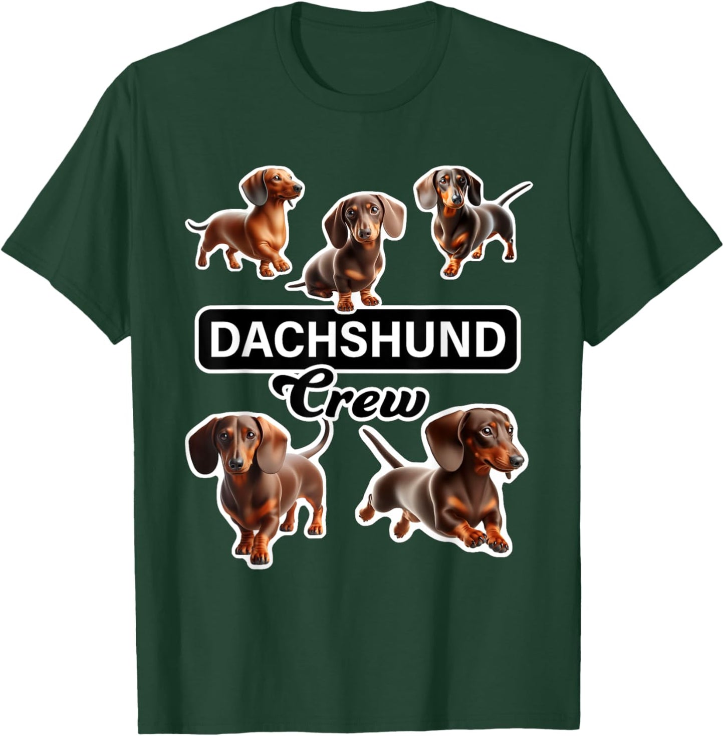 Smooth Dachshund Crew T-Shirt - T-Shirt | Forest