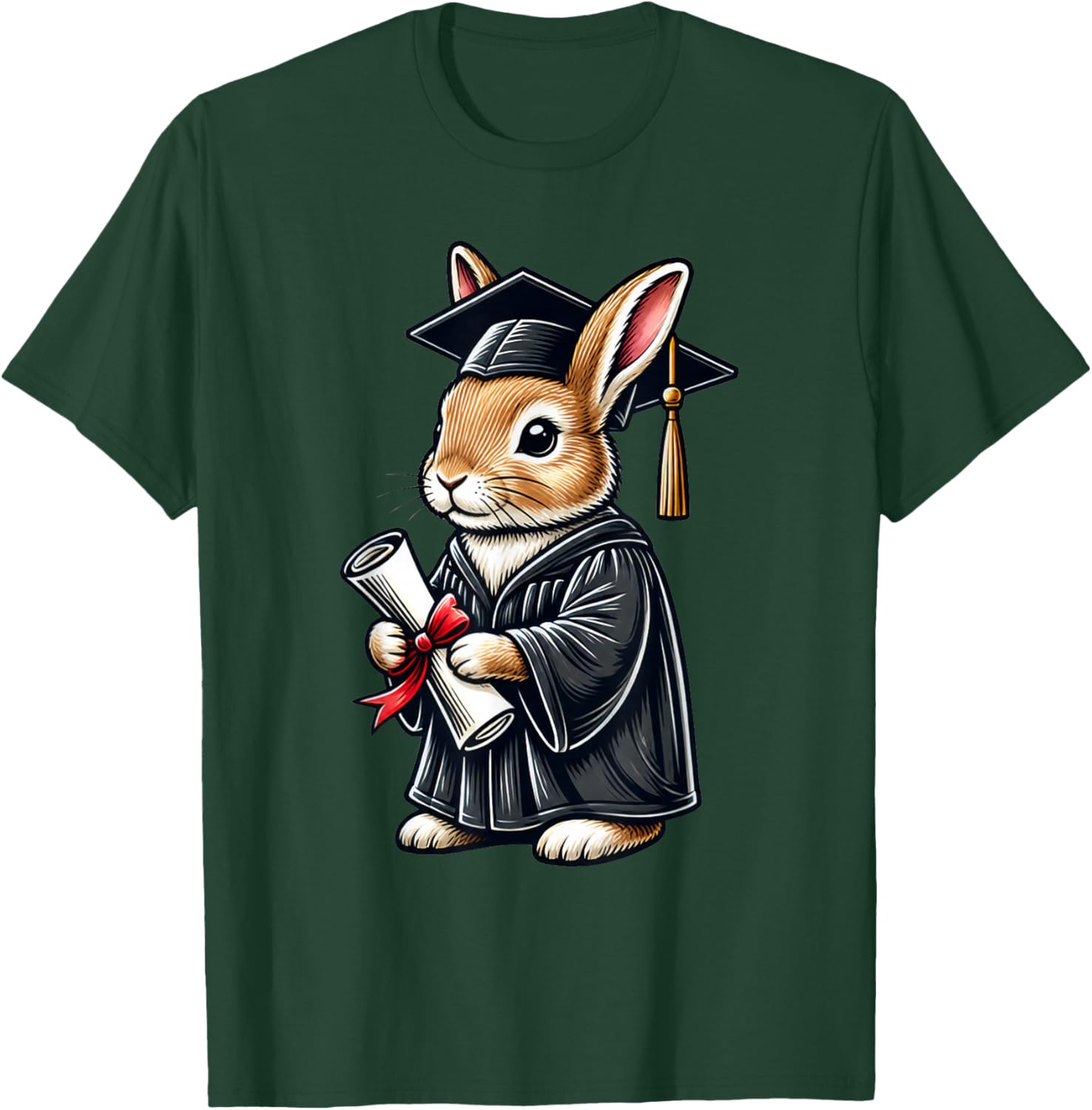 Cute Rabbit Bunny Graduation T-Shirt - T-Shirt | Forest