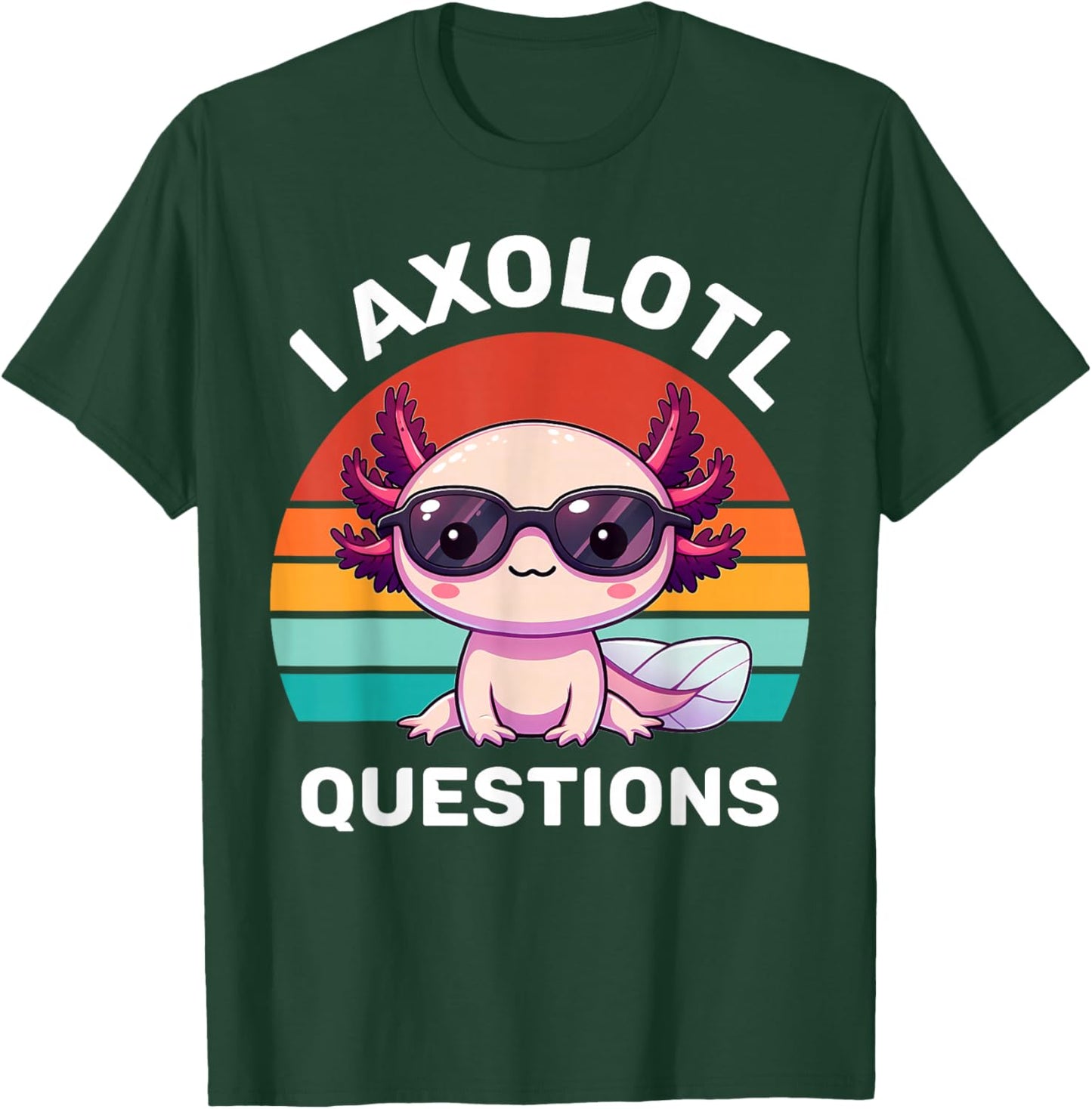 I Axolotl Questions Kids Funny Cute Axolotl Retro Vintage T-Shirt - T-Shirt | Forest