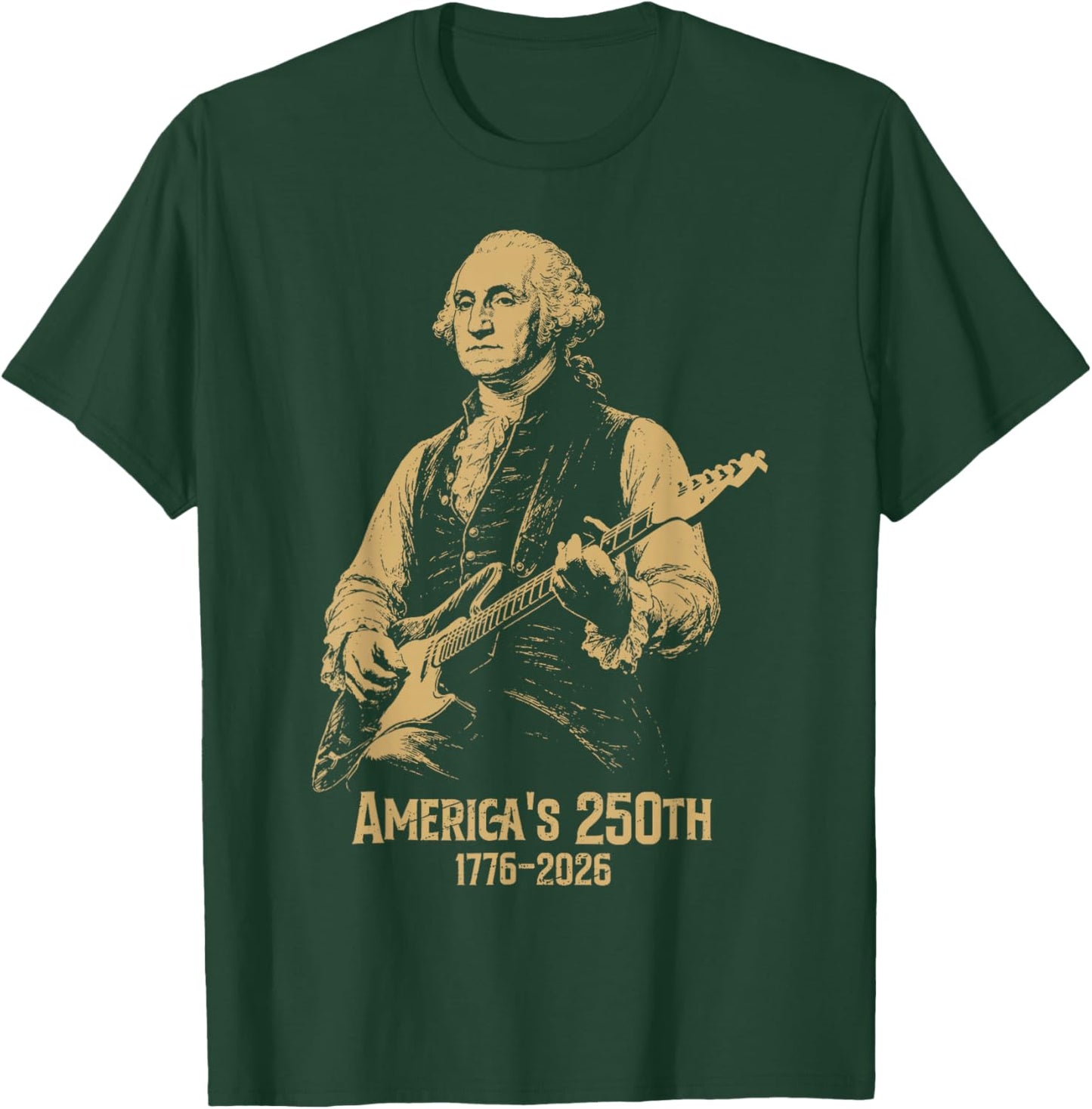 Vintage George Washington Playing Guitar 250 Years America T-Shirt - T-Shirt | Forest