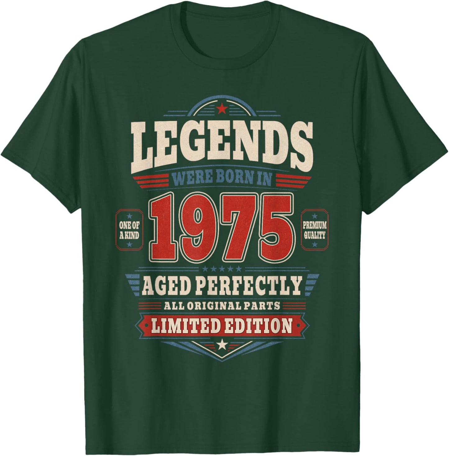 51 Anniversaire Cadeau Homme et Femme Vintage Année 1975 T-Shirt - T-Shirt | Forest