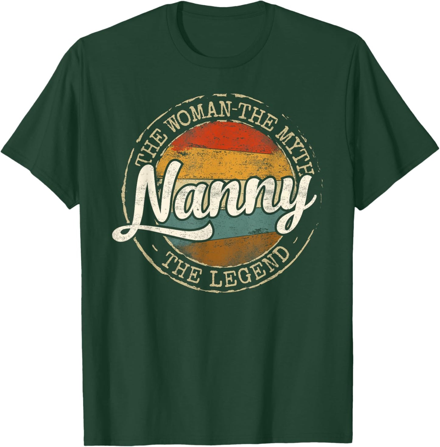 Nanny The Woman The Myth The Legend Vintage Stamp Babysitter T-Shirt - T-Shirt | Forest
