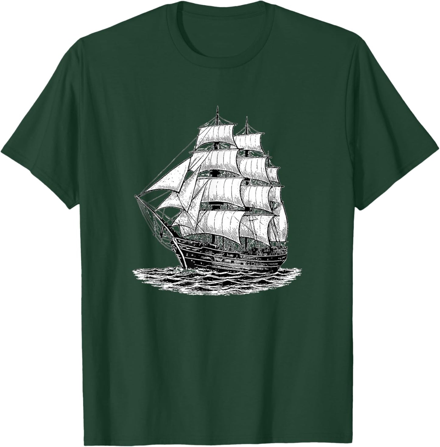 Retro Segelschiff Nautisches Design Seefahrer Maritime Fan T-Shirt - T-Shirt | Forest