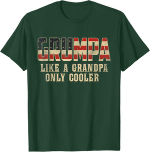 Grumpa Like A Grandpa Only Cooler Vintage American Flag T-Shirt - T-Shirt | Forest
