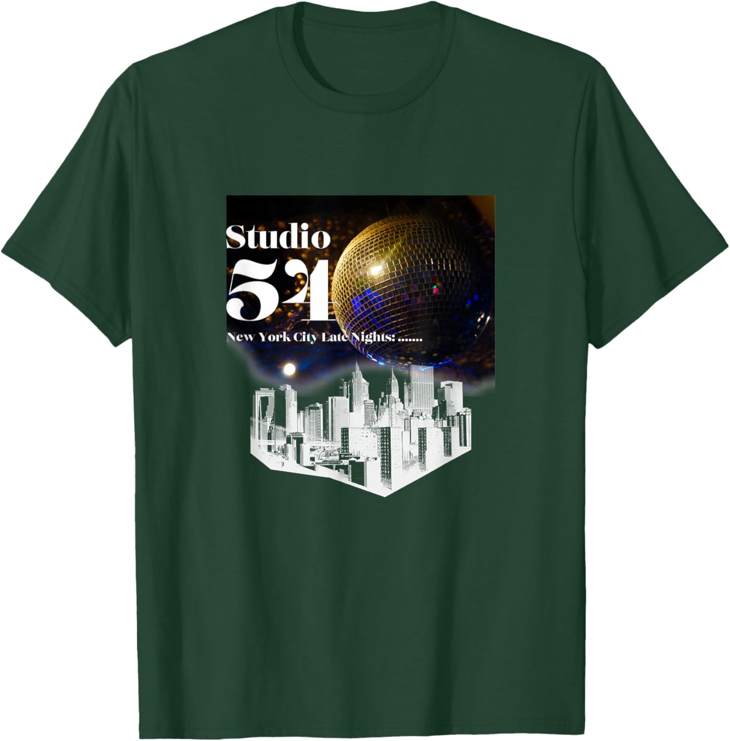 Disco Freaks Store Studio 54 Disco - -Adults, Kids - Black - Small - Short Sleeve T-Shirt - T-Shirt | Forest