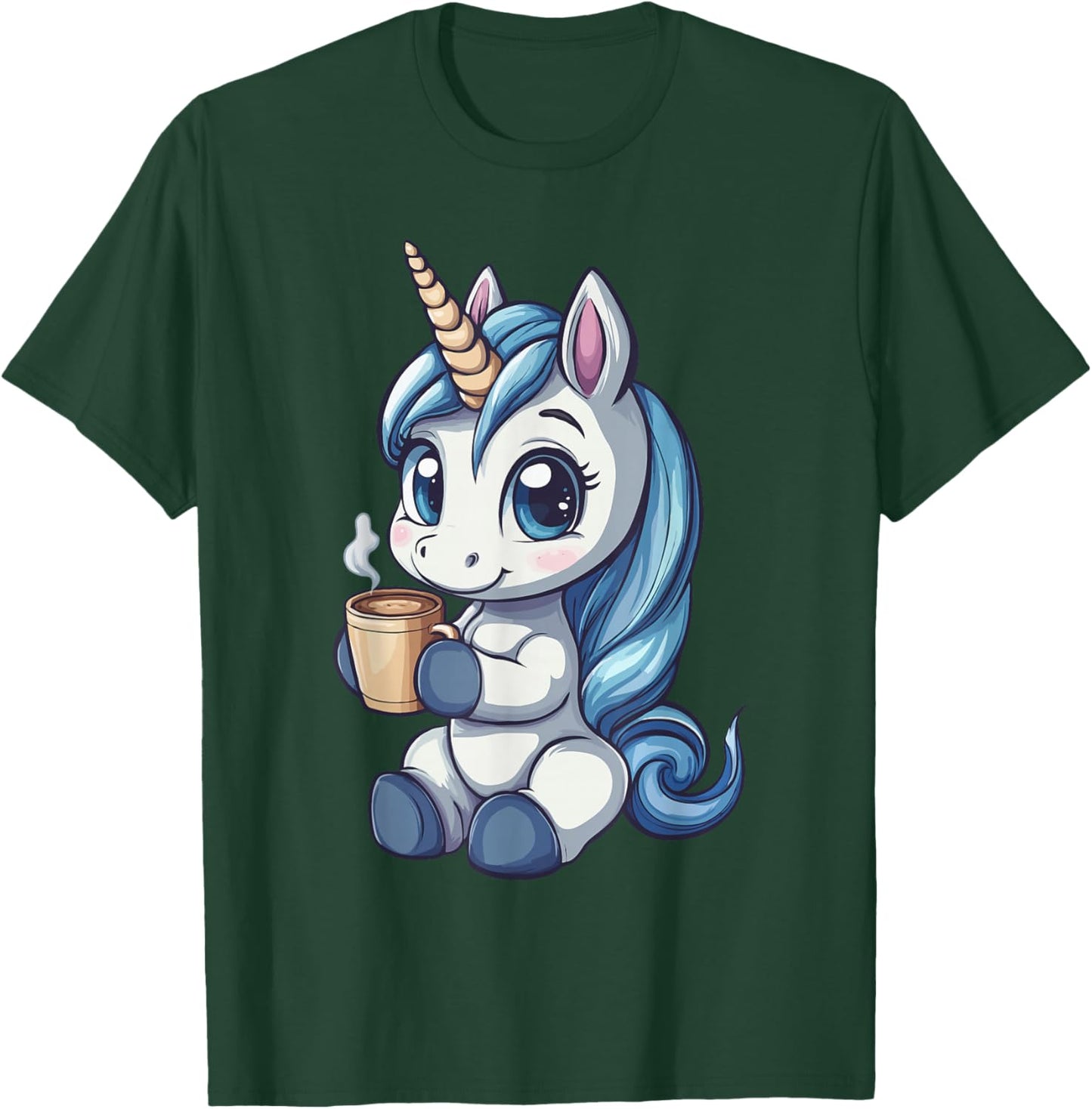 Unicorn Lover Coffee Fantasy Animal Women Unicorn T-Shirt - T-Shirt | Forest