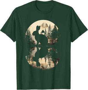 Rabbit Reflection Cute Bunny Nature Wildlife T-Shirt - T-Shirt | Forest