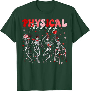 Skeleton Physical Therapy PT Valentines Physical Therapist T-Shirt - T-Shirt | Forest