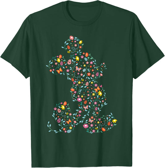 Disney Mickey Mouse Spring Flower Easter Egg Silhouette Pose T-Shirt - T-Shirt | Forest
