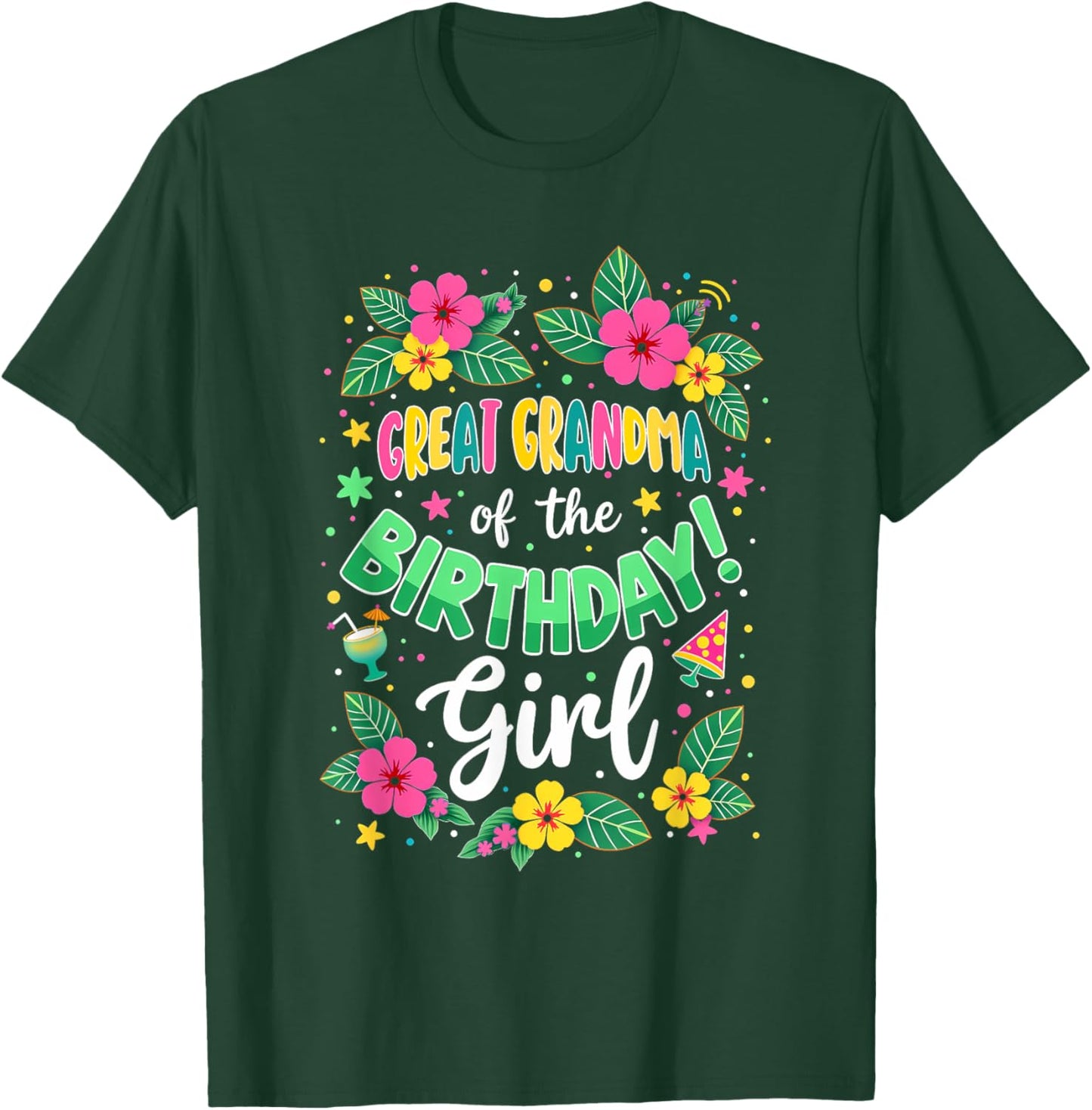 Aloha Hawaii Great Grandma Of The Birthday Girl T-Shirt - T-Shirt | Forest