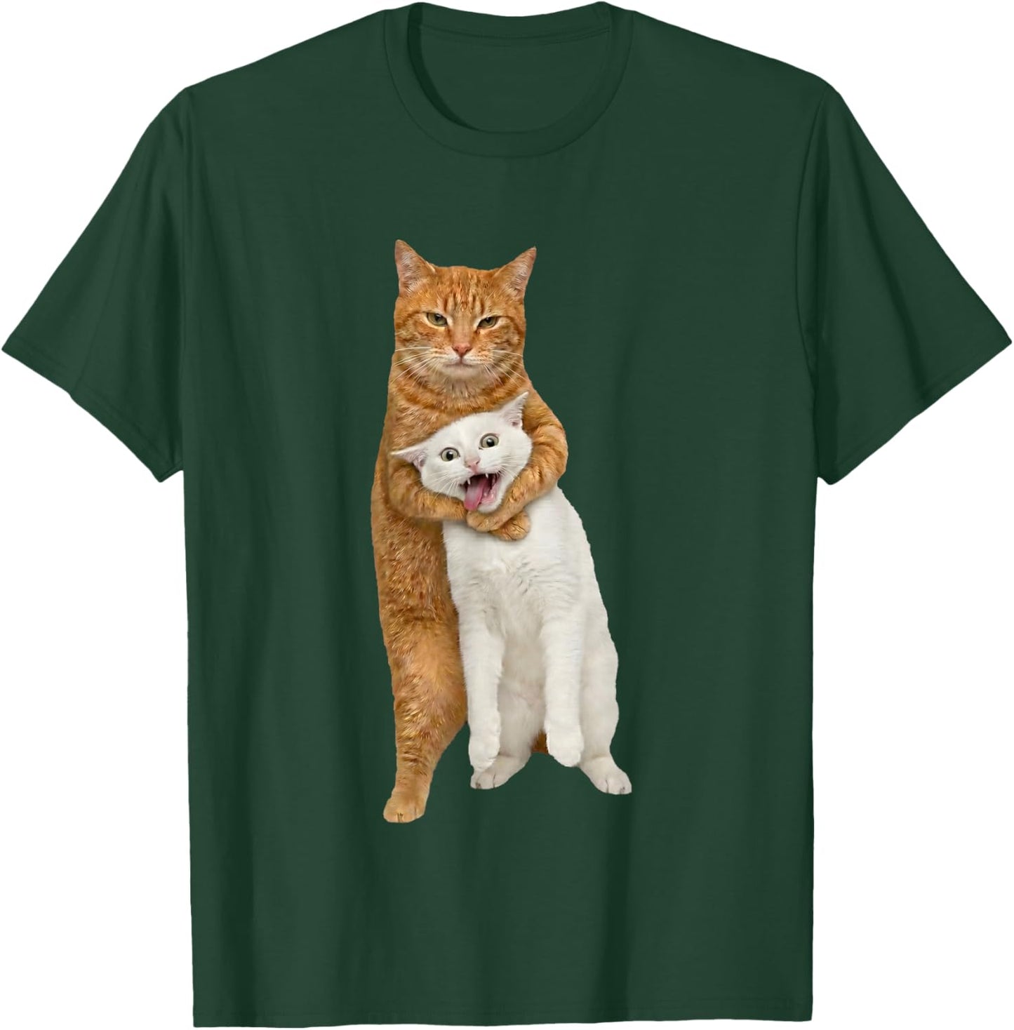 Funny Orange Cat Tight Embrace Choking Cat Meme Humor T-Shirt - T-Shirt | Forest