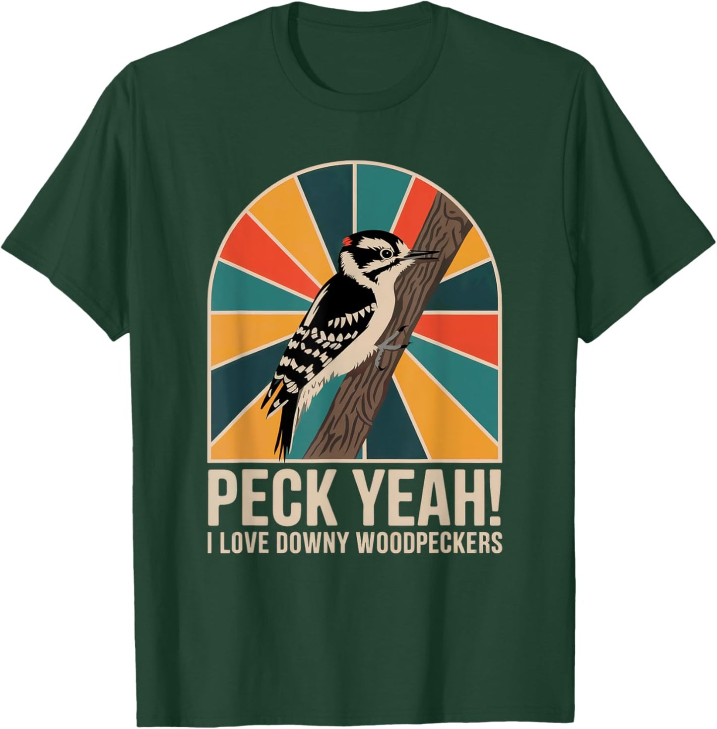 Downy Woodpecker – Nature Lover’s Bird Design T-Shirt - T-Shirt | Forest
