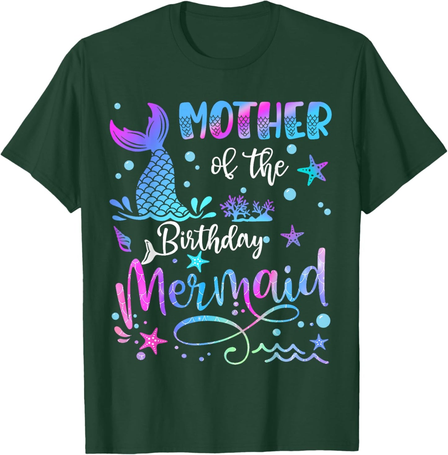Mother Of The Birthday Mermaid Matching Family T-Shirt - T-Shirt | Forest