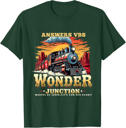 Answers VBS Wonder Junction Christian Train Theme Apparel T-Shirt - T-Shirt | Forest