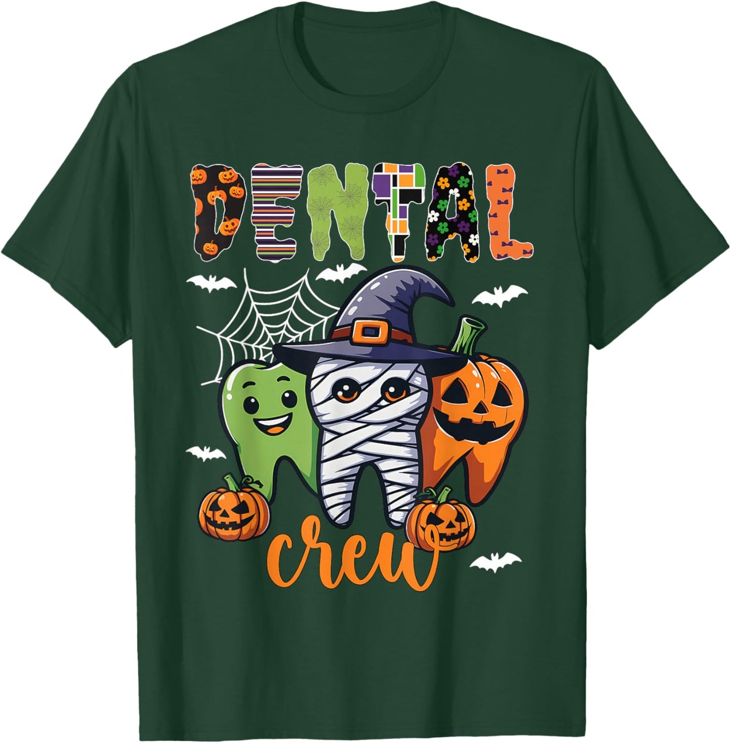 Dental Boo Crew Dentist Funny Ghost Halloween Costume T-Shirt - T-Shirt | Forest