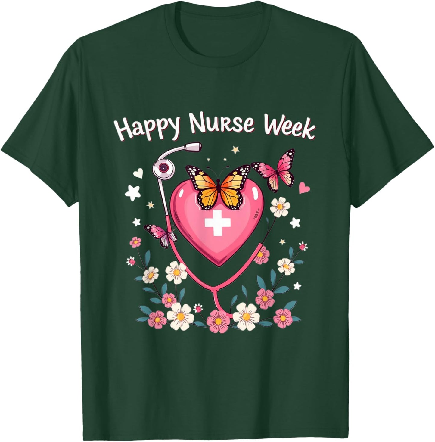 Happy National Nurses Week 2025 - Nurses Week Cute Party T-Shirt - T-Shirt | Forest