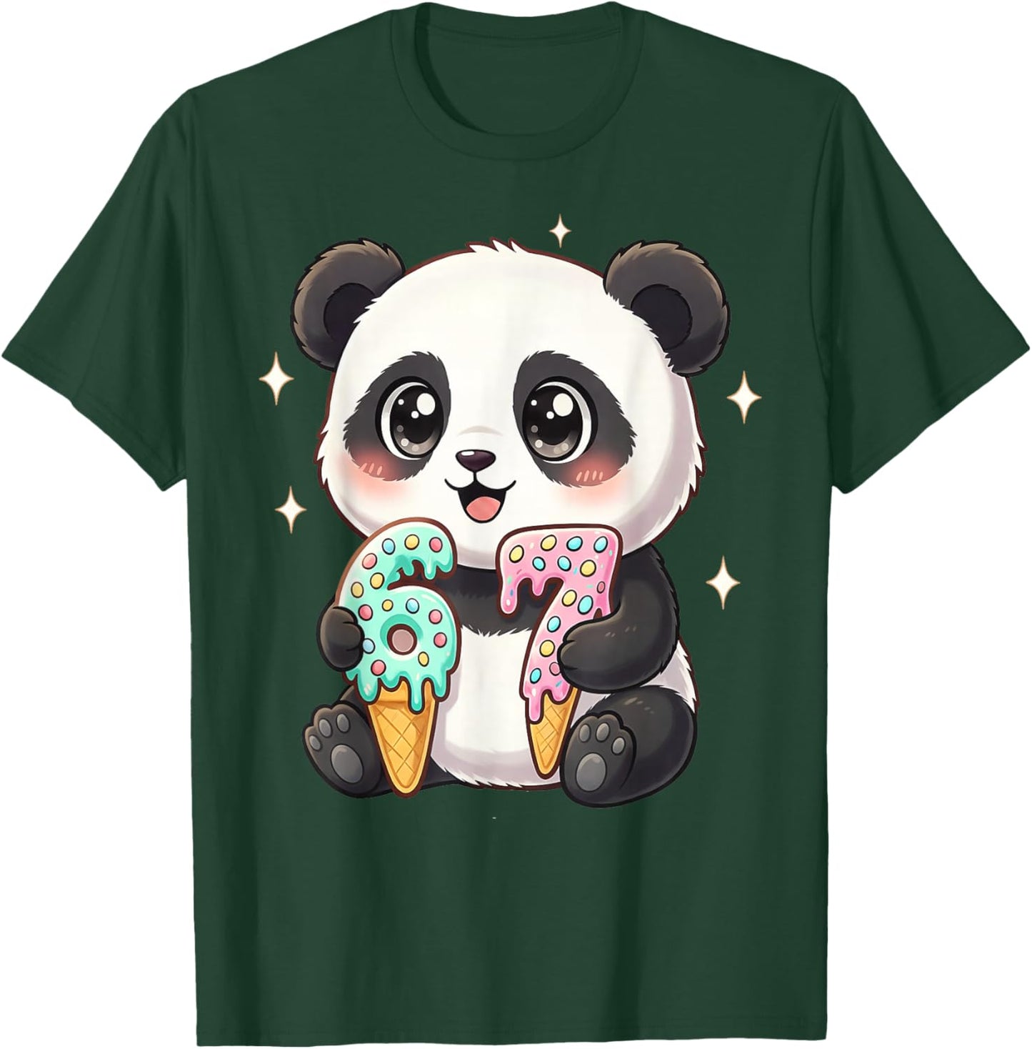 67 Meme Panda Six Seven Panda Lover for Girls Kids T-Shirt - T-Shirt | Forest