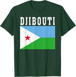 Djibouti Flag Patriotic National Roots Souvenir T-Shirt - T-Shirt | Forest