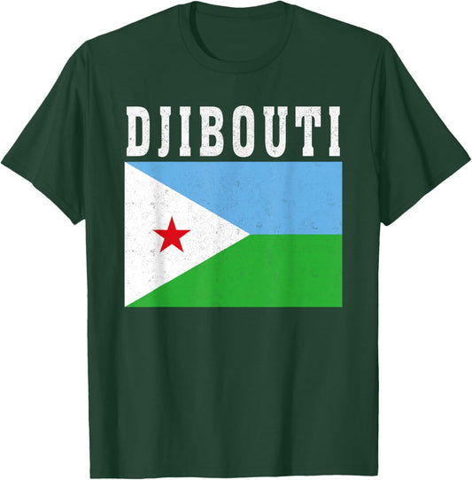 Djibouti Flag Patriotic National Roots Souvenir T-Shirt - T-Shirt | Forest