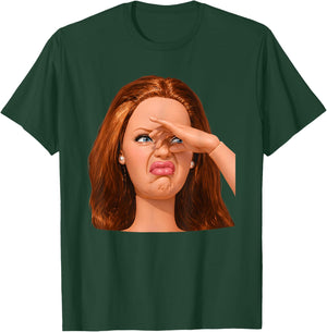 Funny Creepy Doll Face Meme Expression Hilarious Sarcastic T-Shirt - T-Shirt | Forest