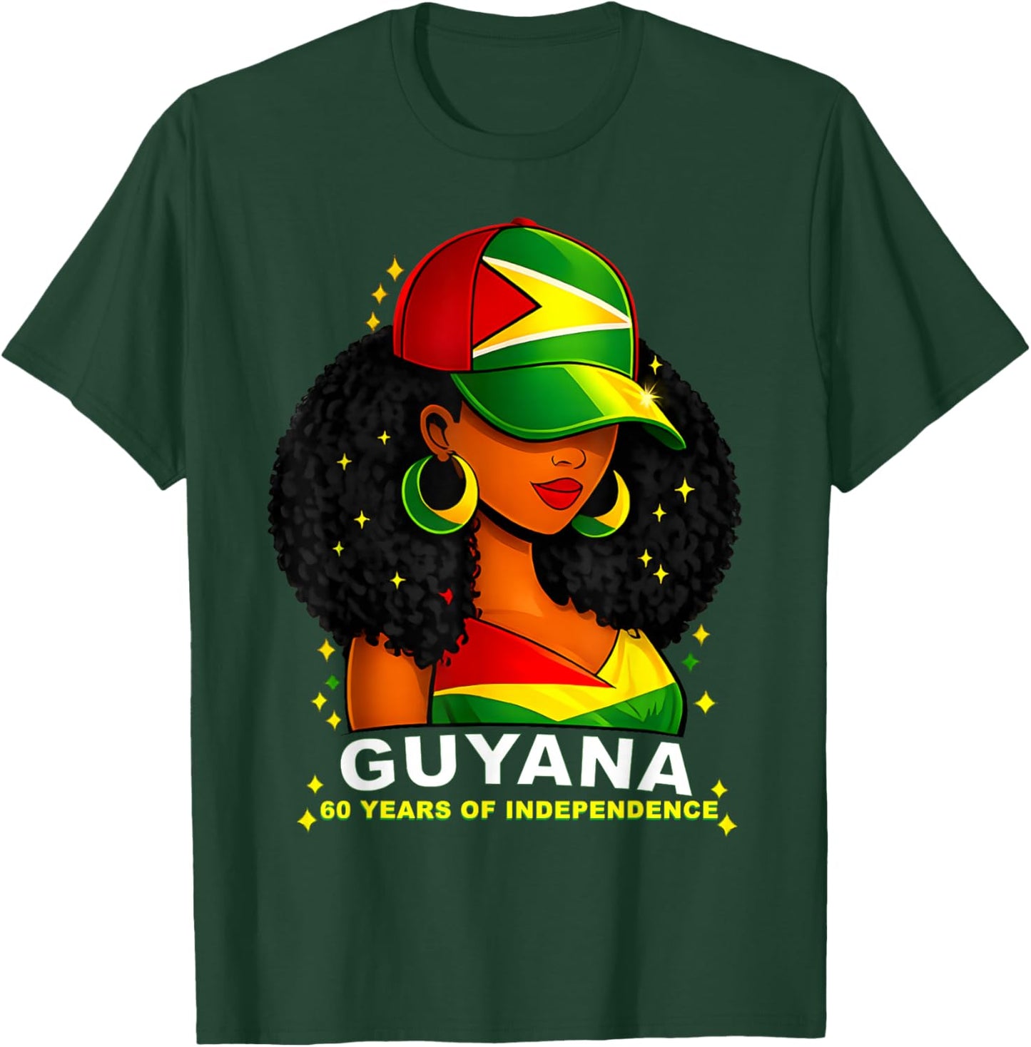 Guyana 60 Years of Independence Proud Guyanese T-Shirt - T-Shirt | Forest