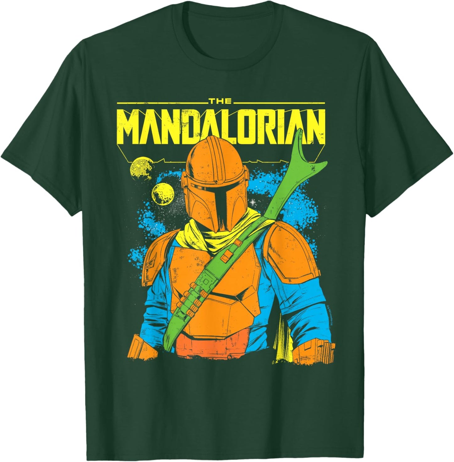 The Mandalorian and Grogu - Mando - Neon Colors T-Shirt - T-Shirt | Forest