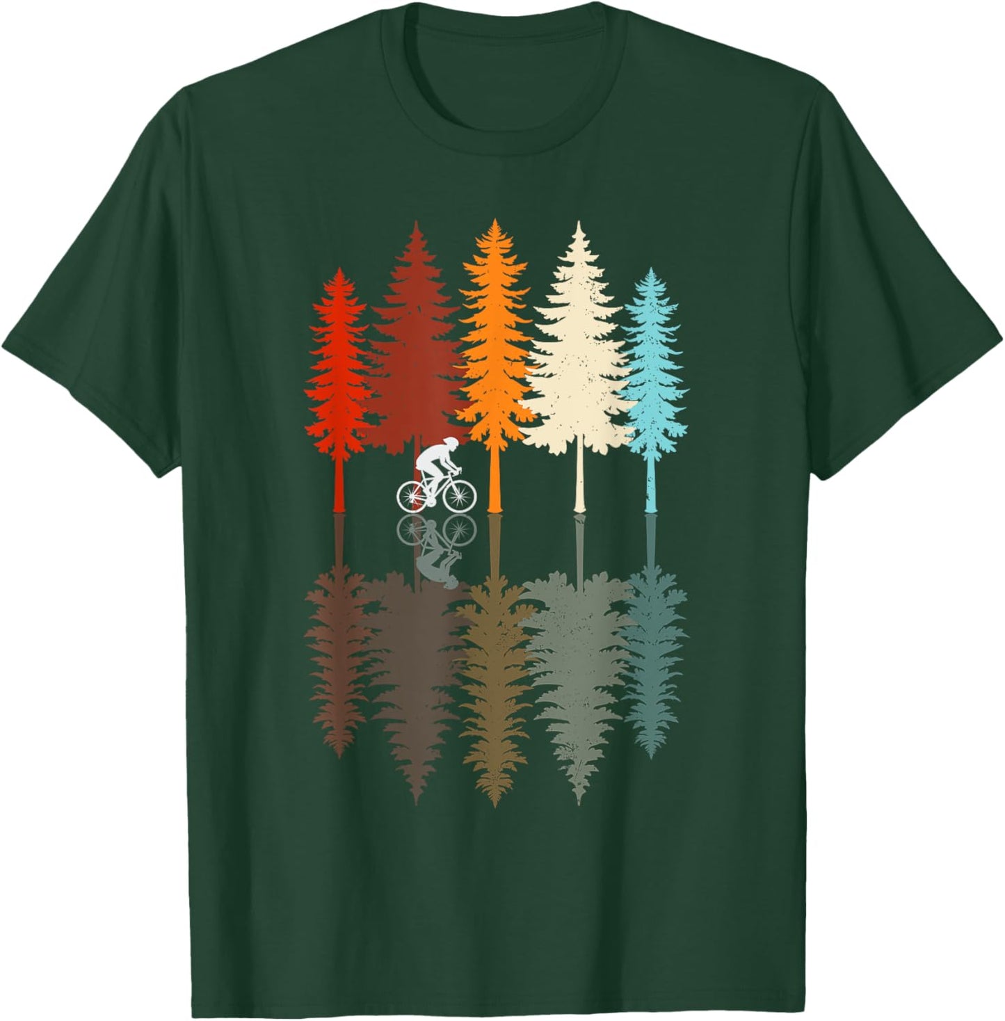 Vintage Cycling Retro Forest Road Bike Bicycle Bicycling T-Shirt - T-Shirt | Forest