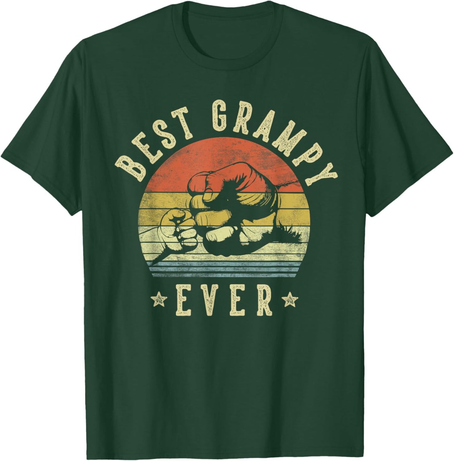 Best Grampy Ever - Retro Fist Bump Vintage Design Grampy T-Shirt - T-Shirt | Forest