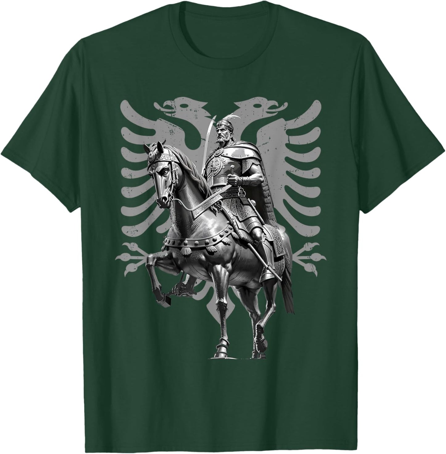 Albania Albanian Eagle Gift Kosovo Sknderbeu Skanderbeg Albania and Kosovo Flag T-Shirt - T-Shirt | Forest