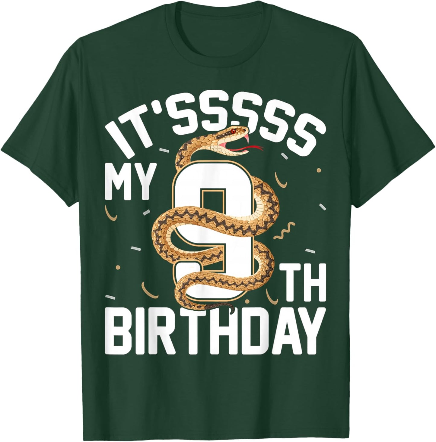 Reptile Snake Lover 9 Years Old It's My 9th Birthday T-Shirt - T-Shirt | Forest