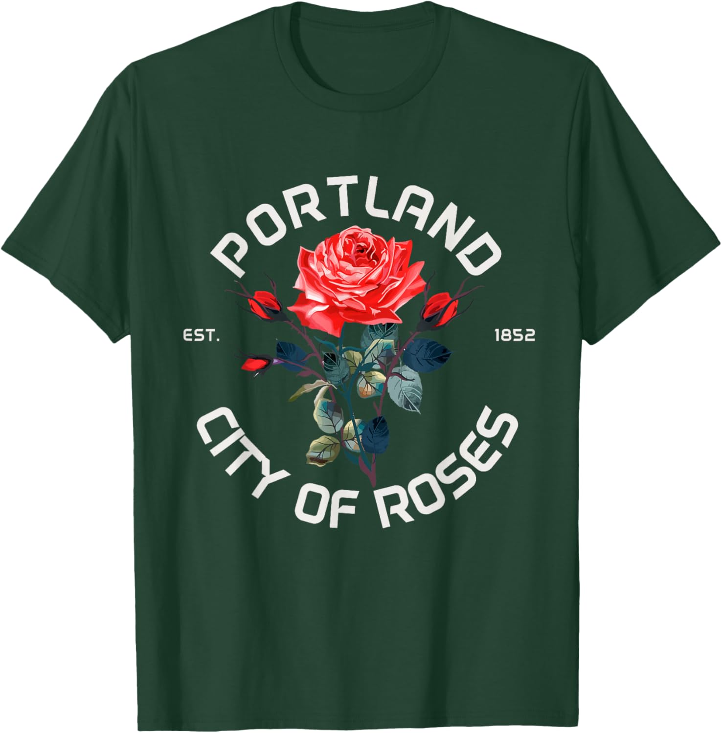 Portland Oregon Roses Pride Vintage T-Shirt - T-Shirt | Forest
