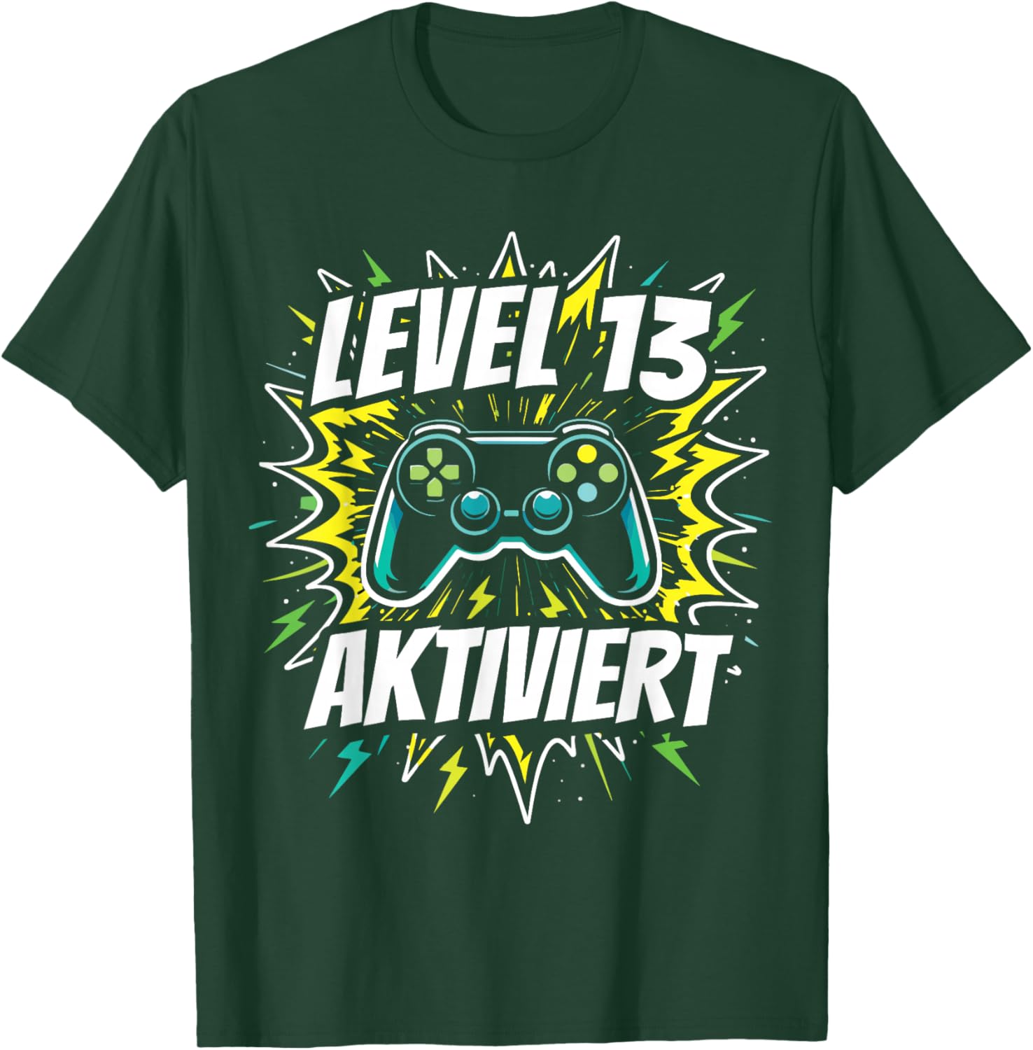 13. Geburtstag Jungen Video Gamer Level 13 Aktiviert Junge T-Shirt - T-Shirt | Forest