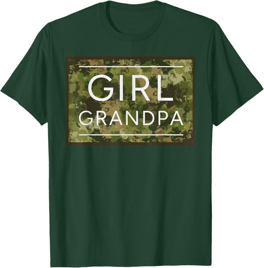 Girl Grandpa Camo Grandpa of Girls Grandfather Camouflage T-Shirt - T-Shirt | Forest